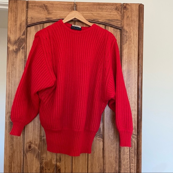 Escada Sweaters - Vintage red escada wool blend sweater